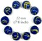 VAN GOGH Blue/Yellow Swirl Glass Marbles 22mm (7/8 inch) SHOOTER Taw (Lot of 10)